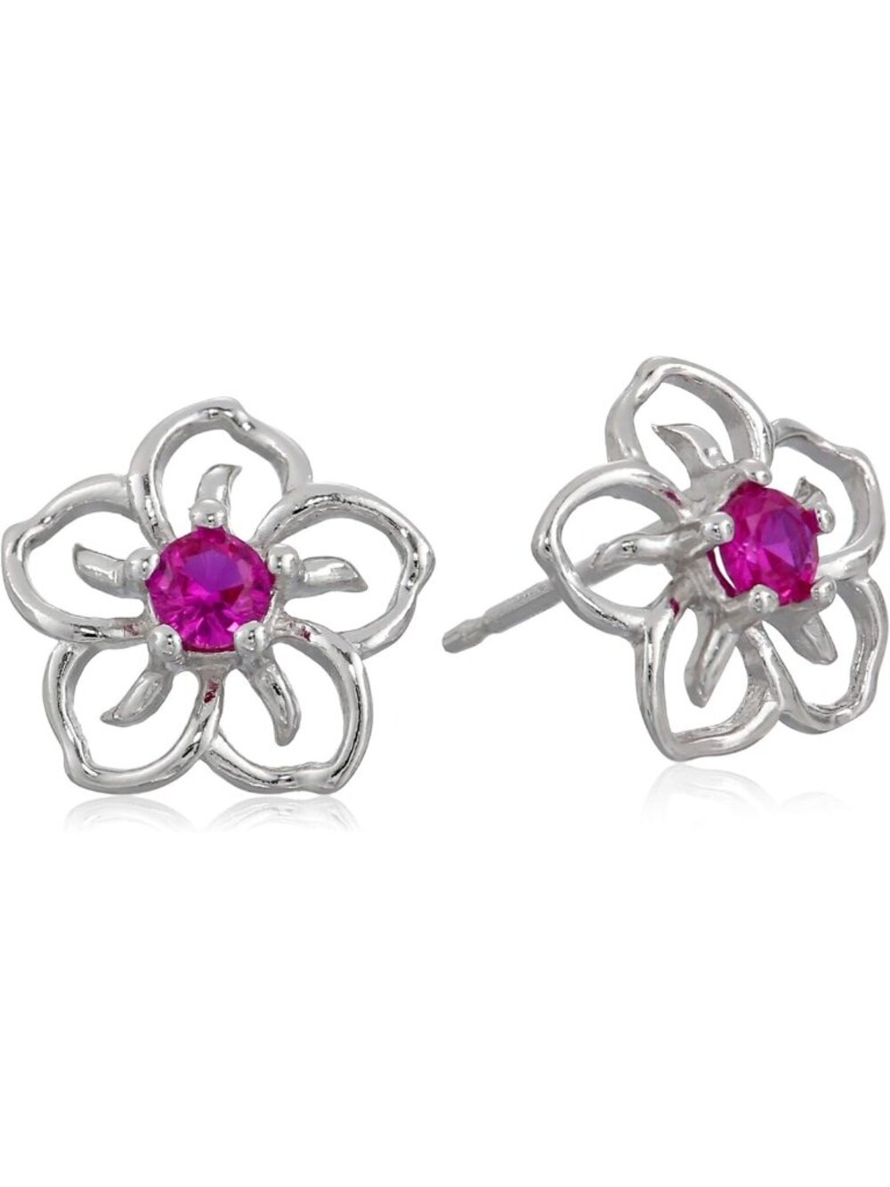 Sterling Silver Sky Flower Stud Earrings - Elegant Floral Design, Hypoallergenic